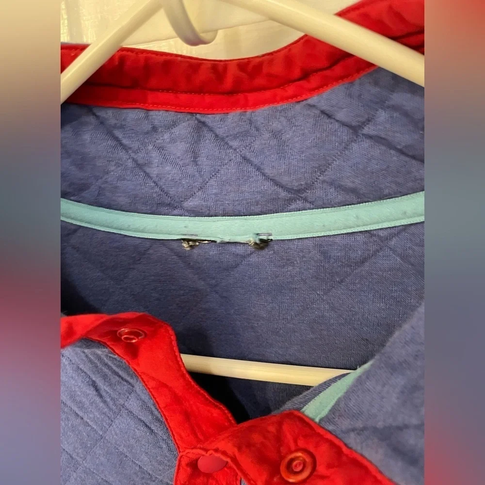 Patagonia Cotton Quilt Snap-T Pullover Blue Red XL